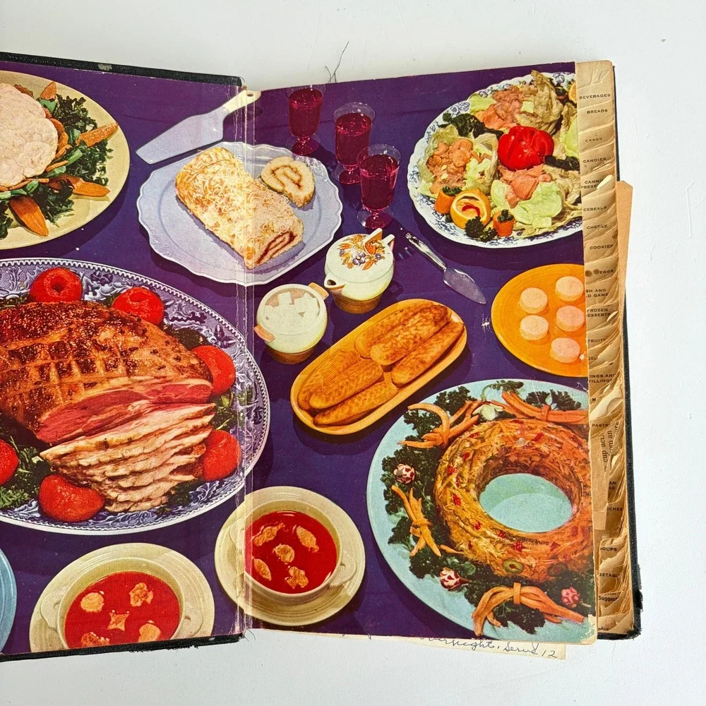 Vintage Searchlight Recipe Book Household Magazine Hardcover Black Red Retro